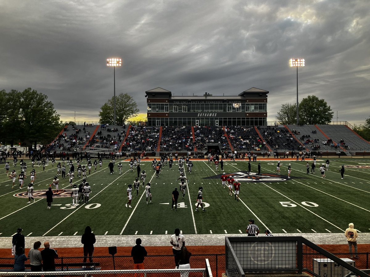 Had a great time at @UTM_FOOTBALL spring game. Thanks again @CoachStoutUTM for the invite. @CSmithScout @BrianRecto38425