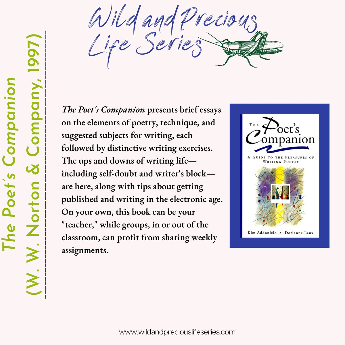 The WPLS is celebrating National Poetry Month w/ a prompt a day! Prompt 20 is from THE POET’S COMPANION (W.W. Norton & Company, 1997) by former WPLS featured readers @kim_addonizio & Dorianne Laux. #poetryprompts #poets #poetry #poetrycommunity #poetrylovers