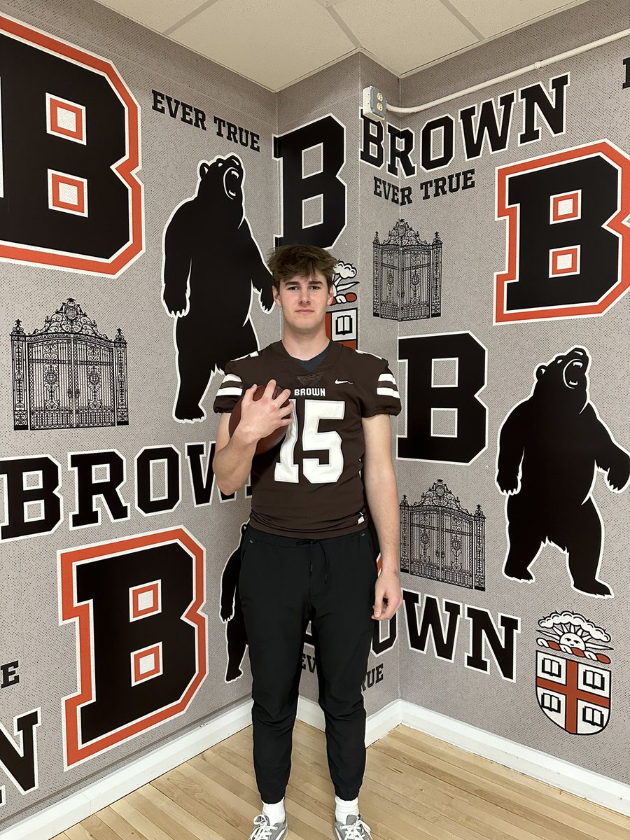 Had an awesome time at Brown Junior day! Thanks <a href="/Coach_RMattison/">Ryan Mattison</a> for the invite. I look forward to continuing the process!! <a href="/MarshfieldRams/">Marshfield Football</a> <a href="/M2_QBacademy/">M2 QB Academy</a>