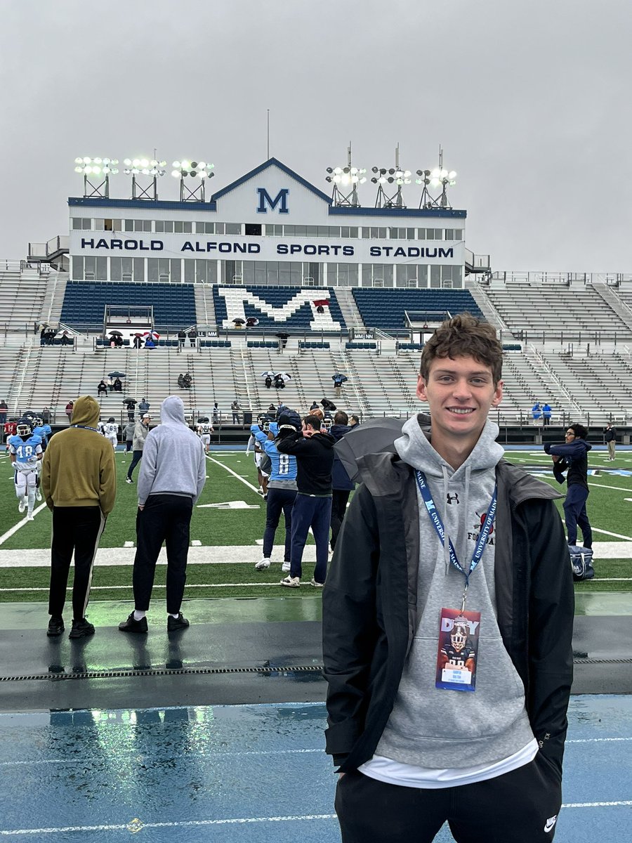 Spent a great morning <a href="/BlackBearsFB/">Maine Football</a> for Junior Day and their spring game. Thanks to <a href="/CoachStevensFB/">Jordan Stevens</a> and <a href="/Coach_SCarey/">Spencer Carey</a> for spending some time with me today. 
<a href="/CoachLenson/">Sam Lenson</a>