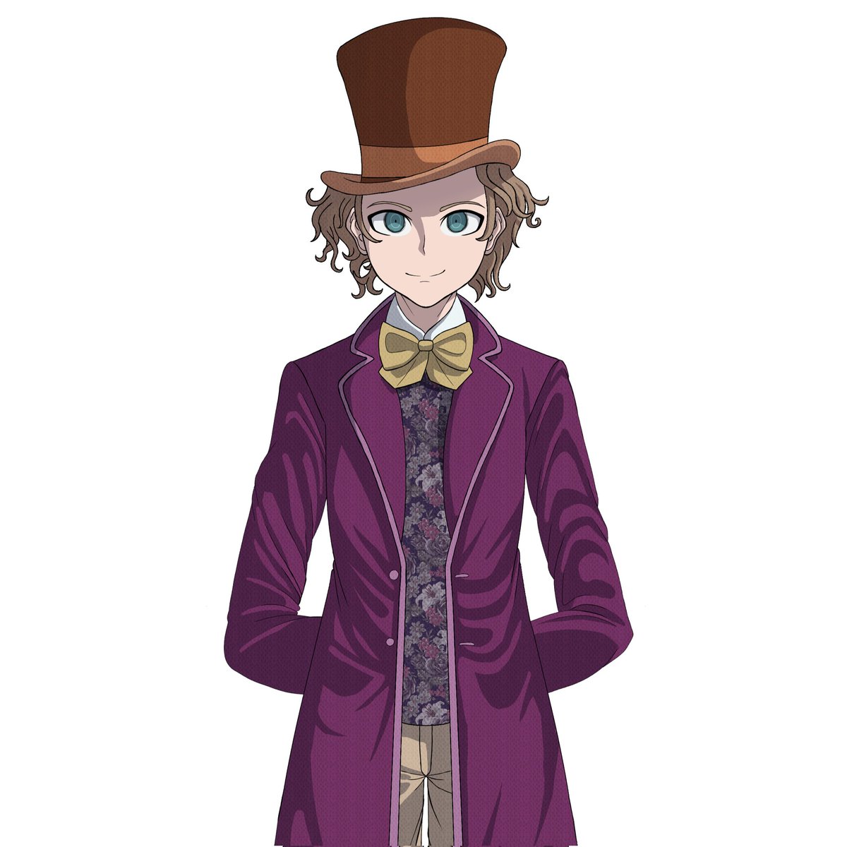 Willy Wonka in the Danganronpa art style #Danganronpav3 #Danganronpa 
#charlieandthechocolatefactory