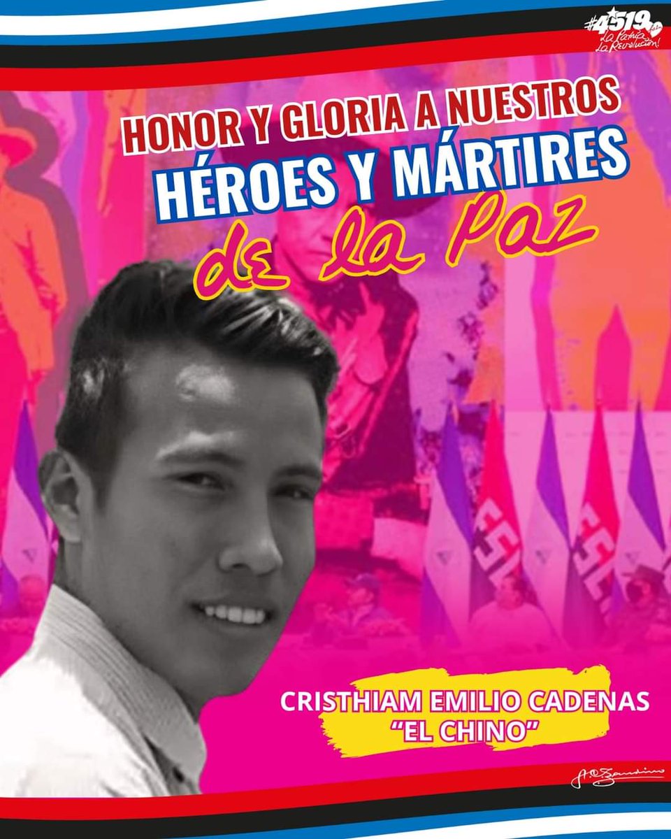 ❤🖤CRISTHIAM, 
VALENTÍA Y COMPROMISO❤🖤

Conmemoramos el 6to Aniversario del tránsito a la inmortalidad del Héroe de la Paz, Cristhiam Emilio Cadenas.🕊✊🏻

POR ESOS MUERTOS, NUESTROS MUERTOS, JURAMOS DEFENDER LAS VICTORIAS 🔴⚫ 

#LeónRevolución #CristhiamHéroeDeLaPaz