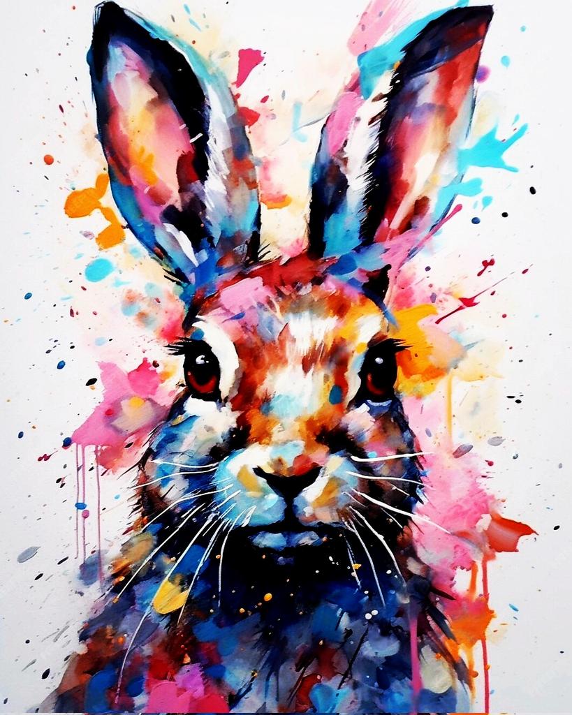 Rabbits need dignity and above all the will to accept their fate II. ( I don't eat my friend)
Acrylics and water color painting on canvas. 
#rabbit 🐇 #bunnies #fun #LoveChallenge #animallover #animalwelfare #animalshelter #openstudios