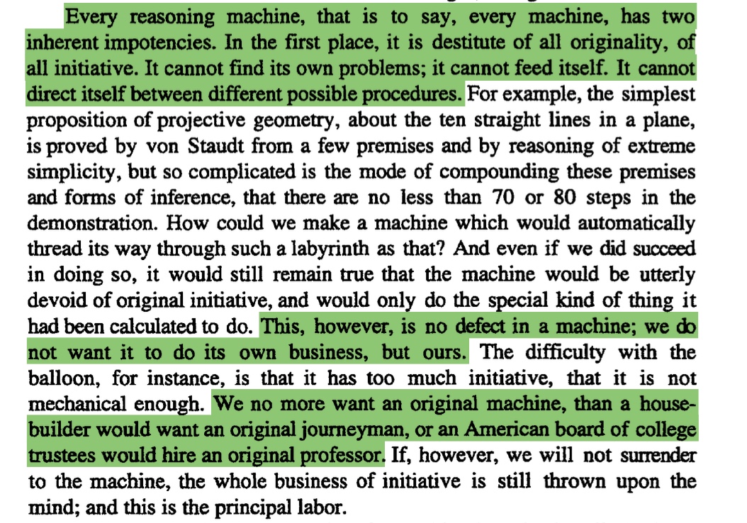 In the inaugural 1887 issue of the Journal of American Psychology, C.S. Peirce discussed whether computers could eventually become self-propelled scientists. This topic has an interesting intellectual history