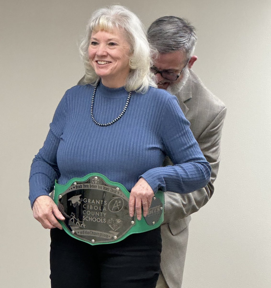 A new #EduChampion is crowned in Grants, NM! It’s the belt that keeps on giving! Brings me overwhelming joy to see these #EduChampion belts are bringing smiles & celebrations to educators around the nation long after my visit. Let’s build each other up more often in this field!