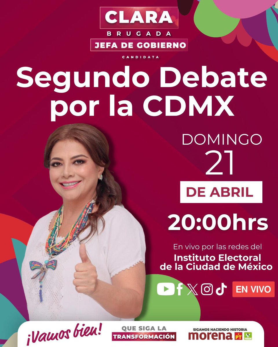 Daptnhe's tweet photo. Mañana es el segundo #DebateChilango no se lo pierda nadie! #YoConClara https://t.co/AuMxStlLR4