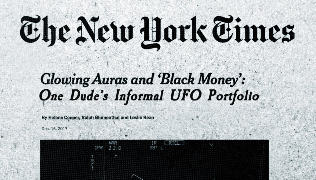 The New York Times has finally updated the headline to their big 2017 UFO article.