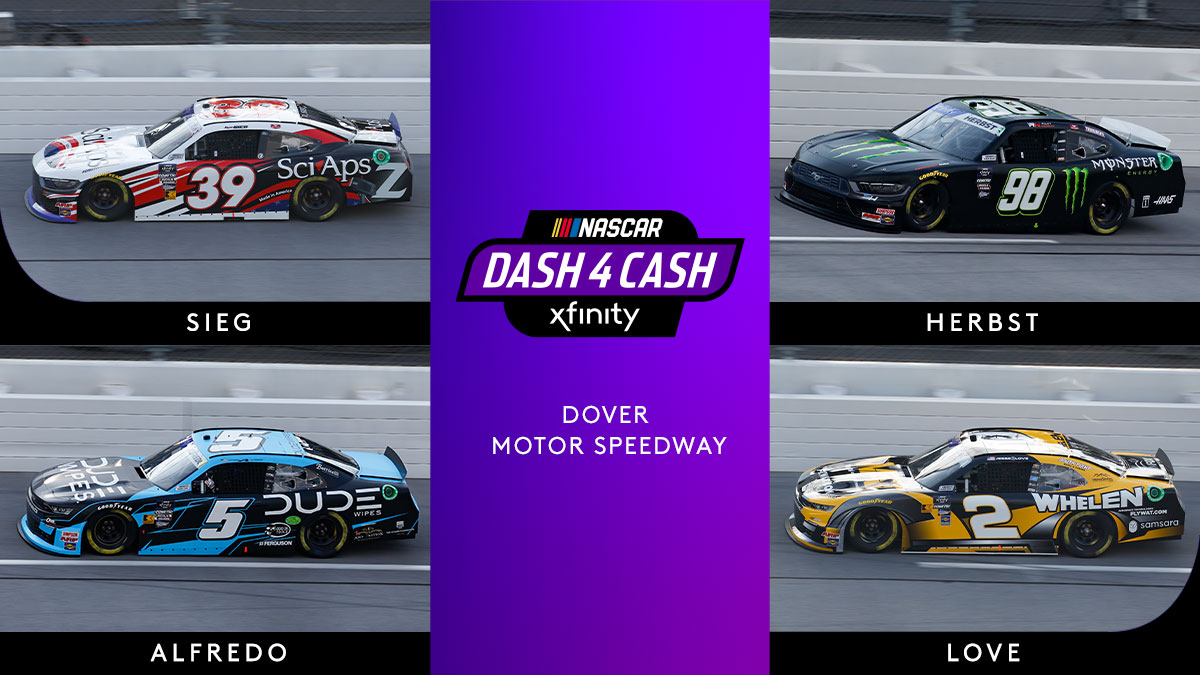 One more check on the line, but you gotta defeat the @MonsterMile. @RyanSiegRacing, @rileyherbst, @anthonyalfredo, & @jesselovejr1 will be going after #Dash4Cash at Dover!