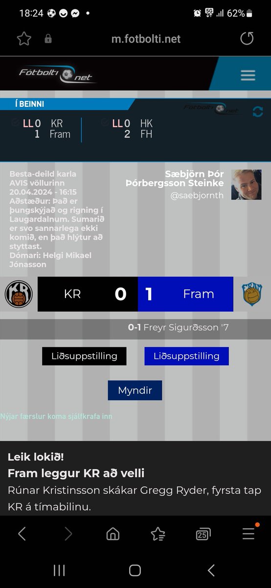 ThorsteinnThor6's tweet photo. Reykjavikur Stoltið is back! https://t.co/niSTTuXaM2