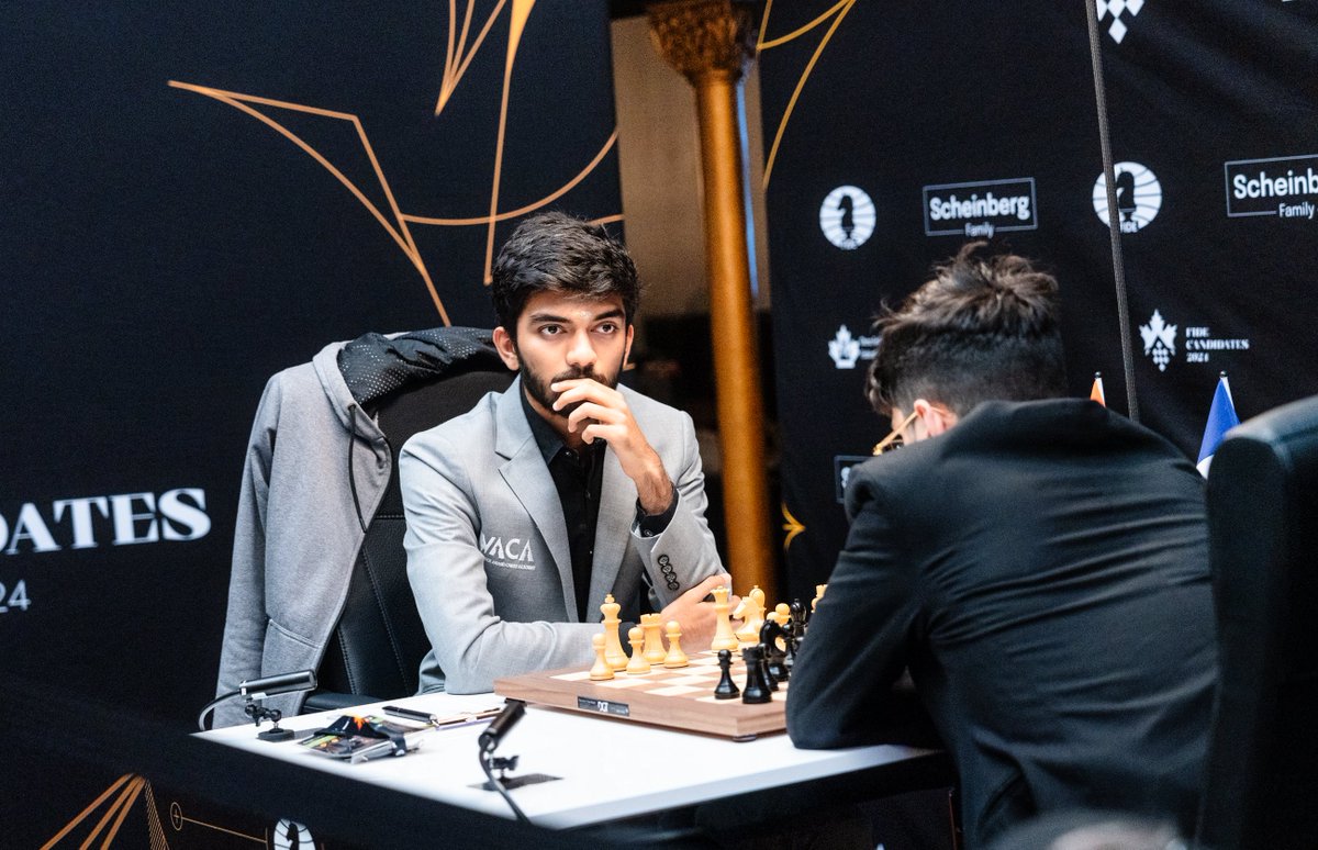 chesscom's tweet image. What. A. Performance.

@DGukesh defeats Alireza Firouzja to claim the SOLE LEAD ahead of tomorrow's final round! 🇮🇳 #FIDECandidates