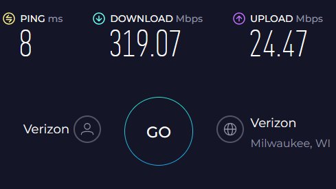 Decided to pick up a Verizon 5G Home again as a backup for my AT&amp;T Fiber. 

I'm extremely impressed with the latency improvements, especially considering this is over C-Band, not mmWave. Their FWA offering is a true broadband replacement.