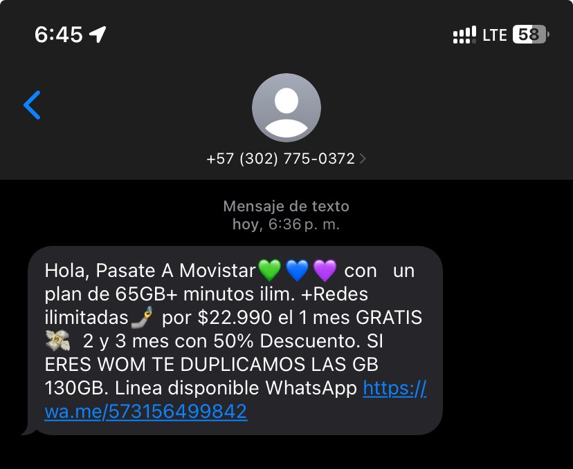 uancamilo's tweet photo. @CRCCol como denunciar a empresas que siguen ofrendas sus servicios indiscriminadamente sin tener en cuenta que mis numero están declarados en el registro de números excluidos. @MovistarCo https://t.co/HaldkVdxEh