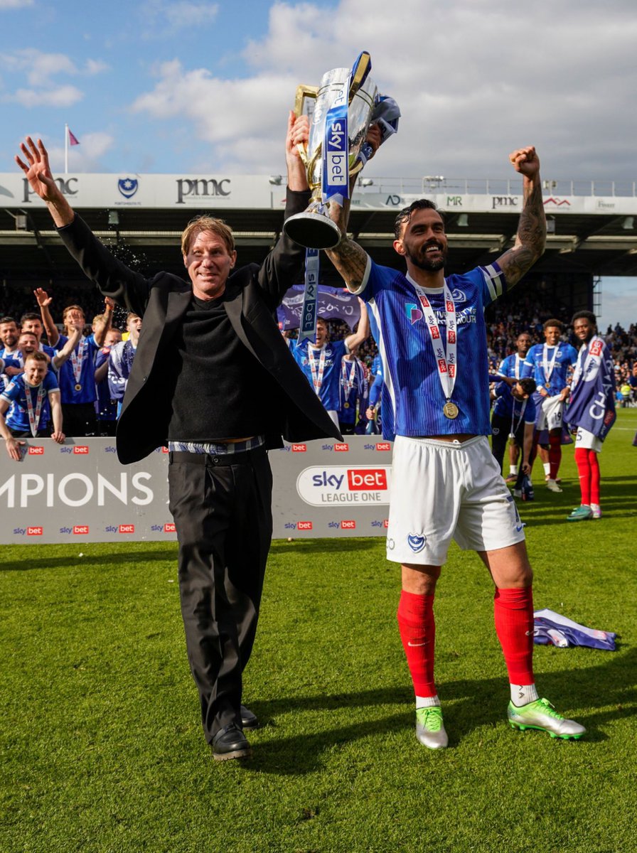 Proud & chuffed for @Pompey on a brilliant season. Richly deserved promotion as League Champions 🏆 - thank you to @Michael_Eisner @eric_eisner & family for investing in PFC & valuing the spirit of Pompey PUP @SirTimRice