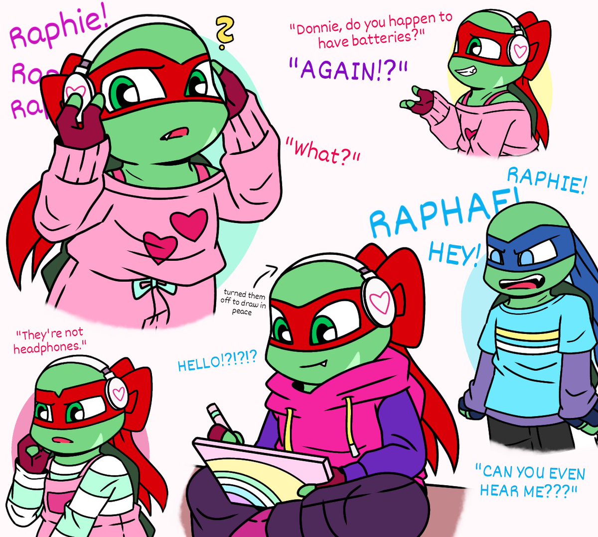 XxLea_nardoxX's tweet photo. The prototype design of Raphies over-head hearing aids, to figure out how I want them to look.
#tmnt2012 #tmntau #tmntraph https://t.co/519KUFcRZA