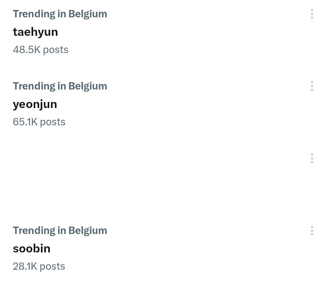 #SOOBIN is also trending in Belgium along with taehyun and yeonjun!