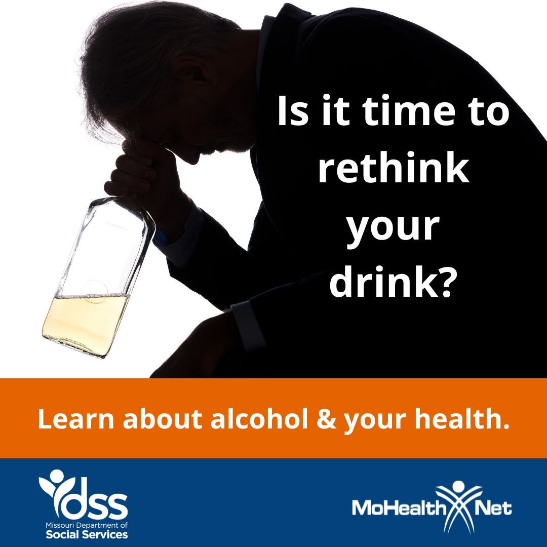 April is Alcohol Awareness Month. Take time to understand the health effects alcohol use and misuse. Check out “Rethinking Drinking” from the National Institute on Alcohol Abuse and Alcoholism (NIAAA). Visit: buff.ly/3Je8u2C #MOHealthNet | #WeServeMO