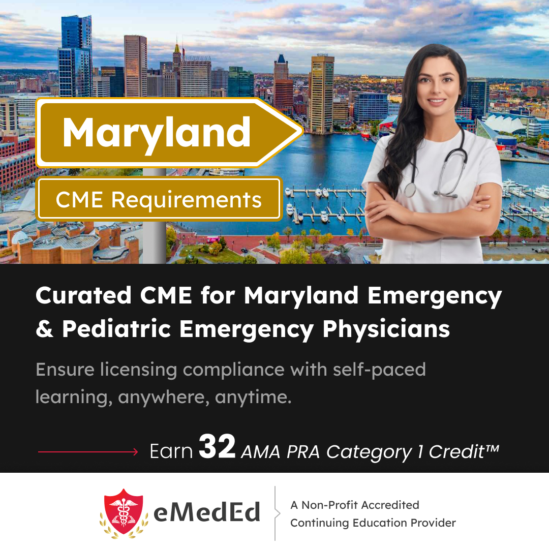 🚑 Enhance your skills and earn CME credits with the Maryland Emergency & Pediatric Emergency Physicians CME Courses Bundle
bit.ly/3W0ePGx

#CME #webcast #physicians #EmergencyMedicine #Pediatrics #Maryland #MedicalEducation #meded #eMedEvents