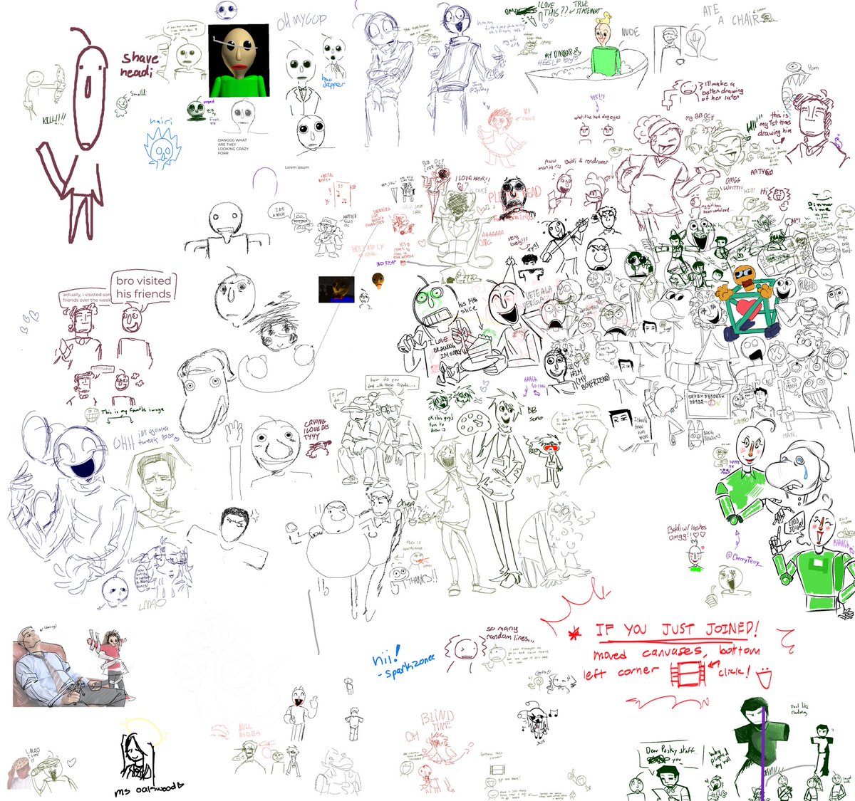 chillhi84's tweet photo. Here’s all the canvases! This was so fun guys man I’m dying *hands knees on floor u guys are awesome I’ve never had so much fun being part of a fandom before🥺💥💥💥
WILL POST MY FAVES W/ SOME OF MY DOODLES
#BaldisBasics https://t.co/I54Wmzch0C