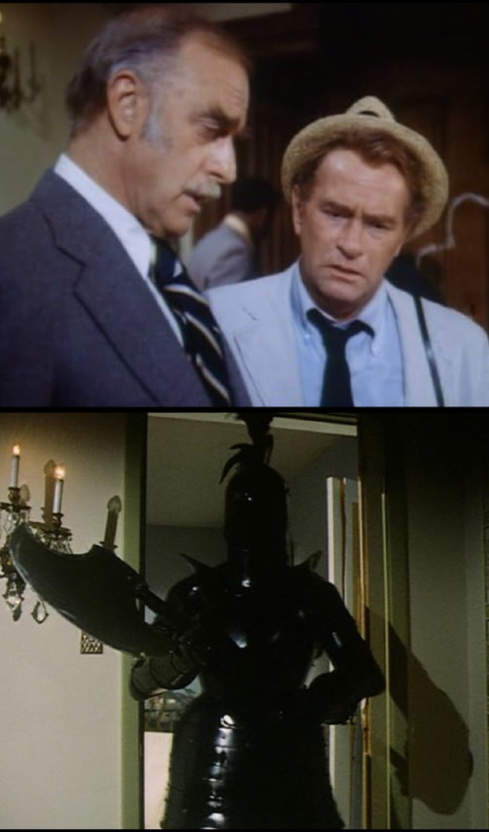 THE NIGHT STALKER: THE KNIGHTLY MURDERS (TV-75) E18 has news service reporter Kolchak dodging death from haunted medieval knight in not-so-shining armor who doesn't want museum renovated as discotheque. Black Knight has 1 good scene wielding an axe; o/wise too winking & hammy.