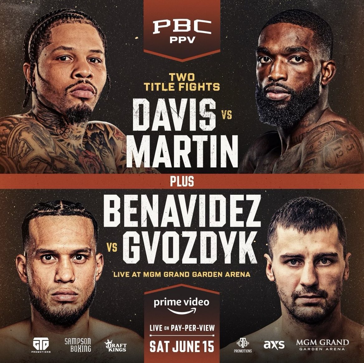 It’s official! It’s Tank vs. Ghost! #GervontaDavis’ first match since Ryan Garcia, he will face #FrankMartin on June 15 as he will defend his #WBA Lightweight title, as they headline the PBC PPV. 🥊 

#DavidBenavidez vs. #OleksandrGvozdyk is confirmed. #HouseofColors #PrimeVideo