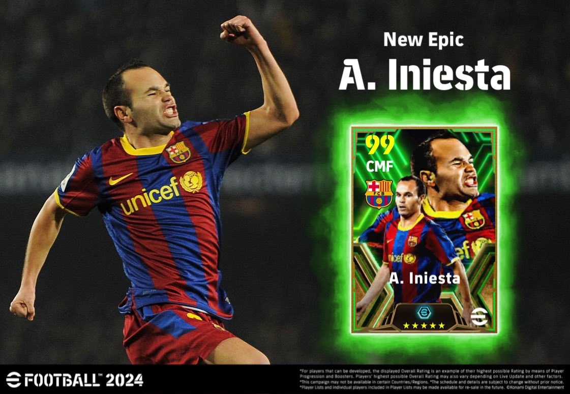 New Epic : A. Iniesta (added in the database) #Barcelona | #eFootball