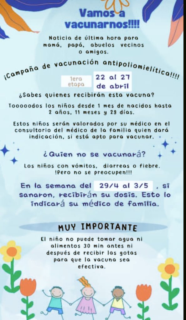 Por la salud de tu hijo, Vacúnalo!!! #CubaPorLaSalud CAMPAÑA DE VACUNACIÓN ANTIPOLIOMIELÍTICA ORAL !!! A esto me refiero👇👇 Viva Cuba!🇨🇺