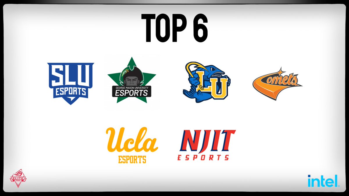 The 6 teams you'll see on Championship Sunday! @SLU_Esports @GMU_Esports @MuskiesEsports @UTDEsports @UCLAEsports @NJITesports