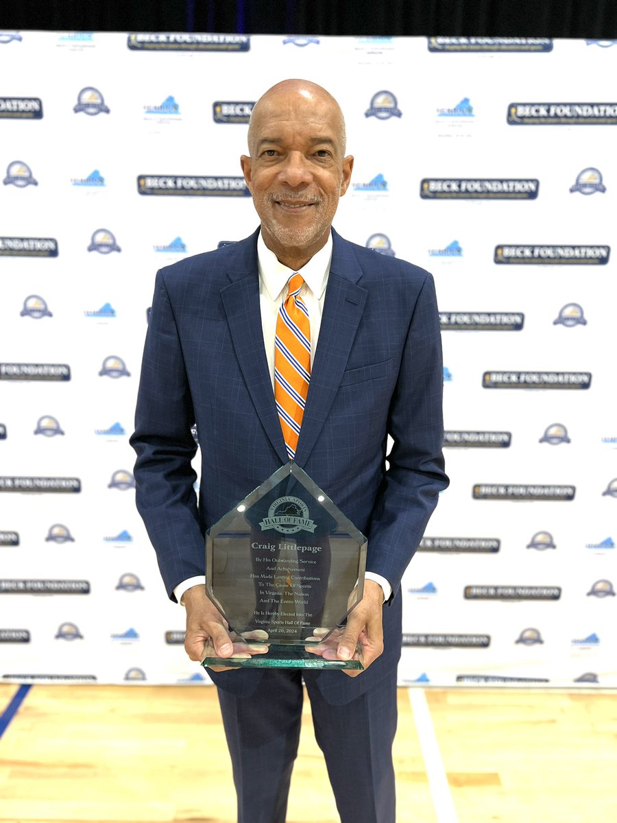 It’s official! Craig Littlepage is now a member of the Virginia Sports Hall of Fame! @UVA #VirginiaSportsHOF2024