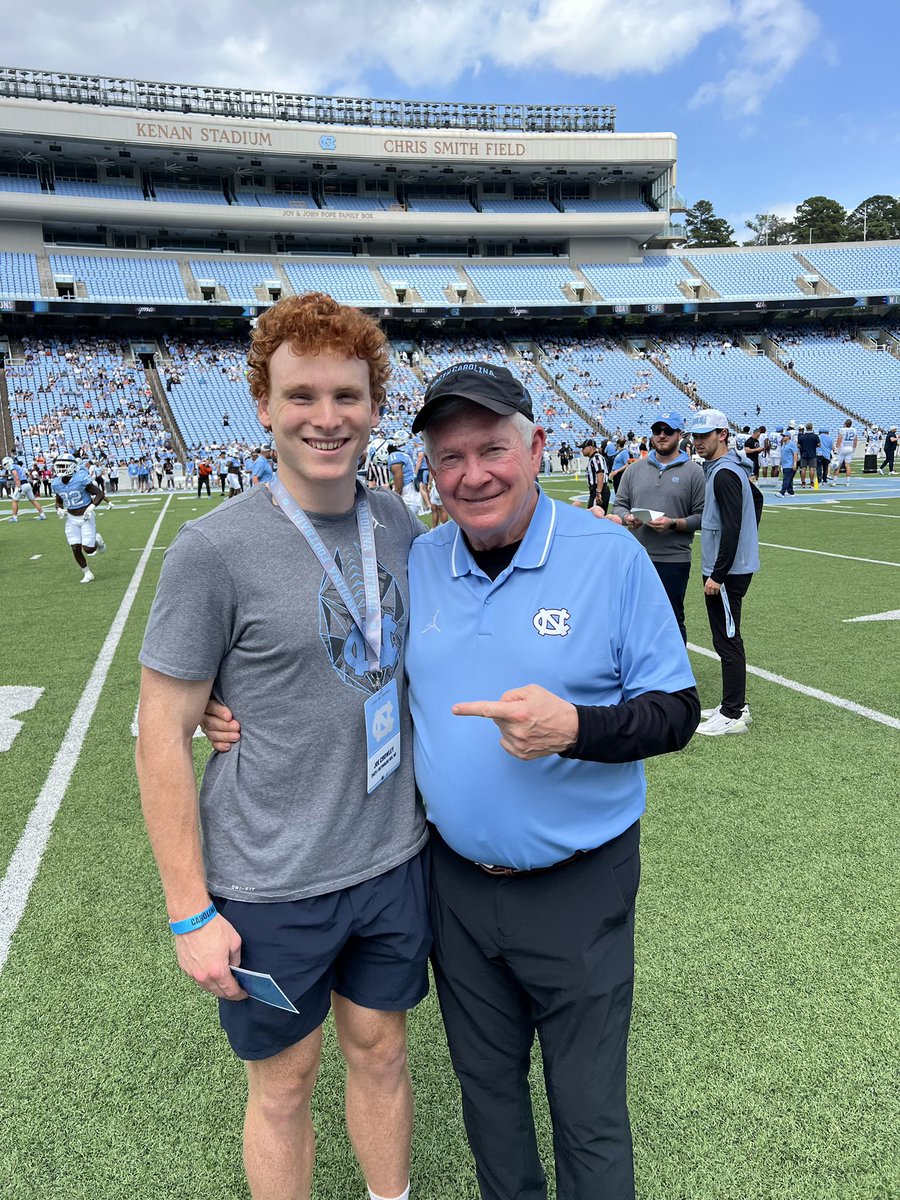 Huge thanks to @UNCFootball and @CoachMackBrown for having me at their spring game. Had a great time!