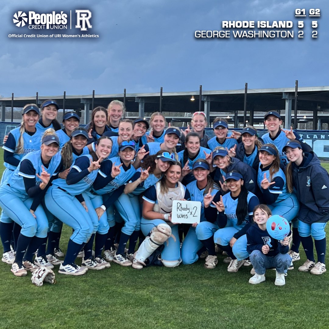 Rams take ✌️! Rhody beats GW in both ends of a doubleheader for a pair of A-10 wins 👏🔥 @RhodySoftball #GoRhody