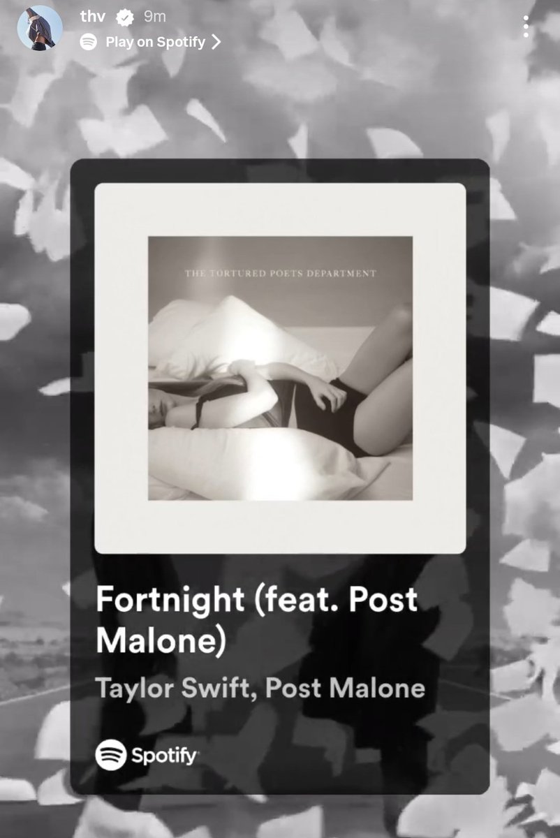 TheSwiftSociety's tweet photo. 📲| Kim Taehyung listening to Taylor Swift's "Fortnight" feat. Post Malone on Spotify. https://t.co/G0l2yUSI4z