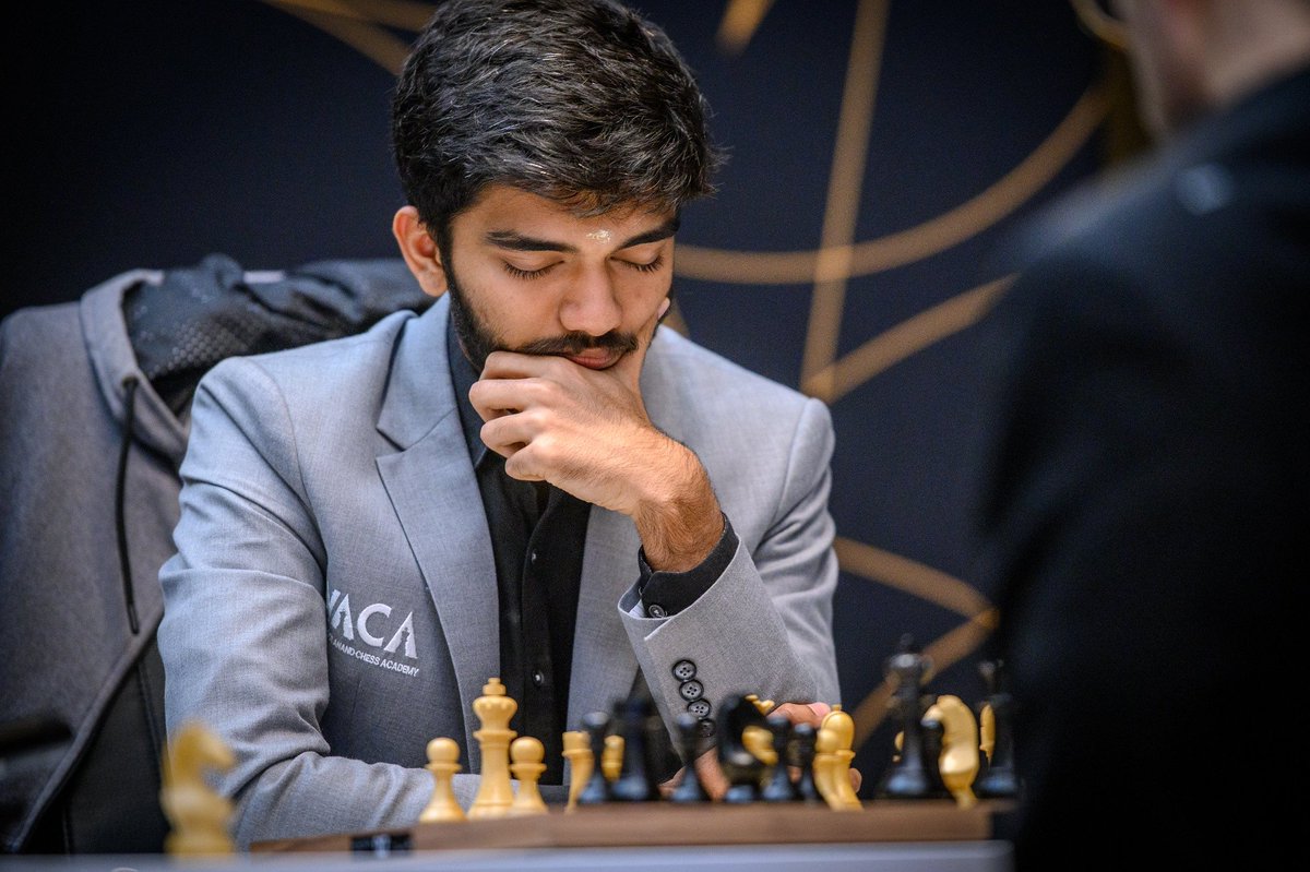 ChessbaseIndia's tweet photo. Gukesh defeats Alireza Firouzja in the penultimate round of the Candidates Tournament, now taking sole lead!

Gukesh played a phenomenal game with the White pieces to take down Alireza Firouzja. This game was a huge fight - Gukesh actually got a worse position out of the opening, but kept fighting and managed to equalize. After the first time control, the position still remained complex.

Gukesh showcased his endgame prowess here! Alireza made a wrong decision to trade the Queens, and Gukesh didn't miss this chance - he wonderfully converted to a win.

With this win, Gukesh is the sole leader of the FIDE Candidates Tournament with 8.5/13 points! He will face Hikaru Nakamura with the Black pieces in the final round tomorrow.

Photos: Michal Walusza, Maria Emelianova 

#chess #chessbaseindia #GukeshFTW #Candidates2024