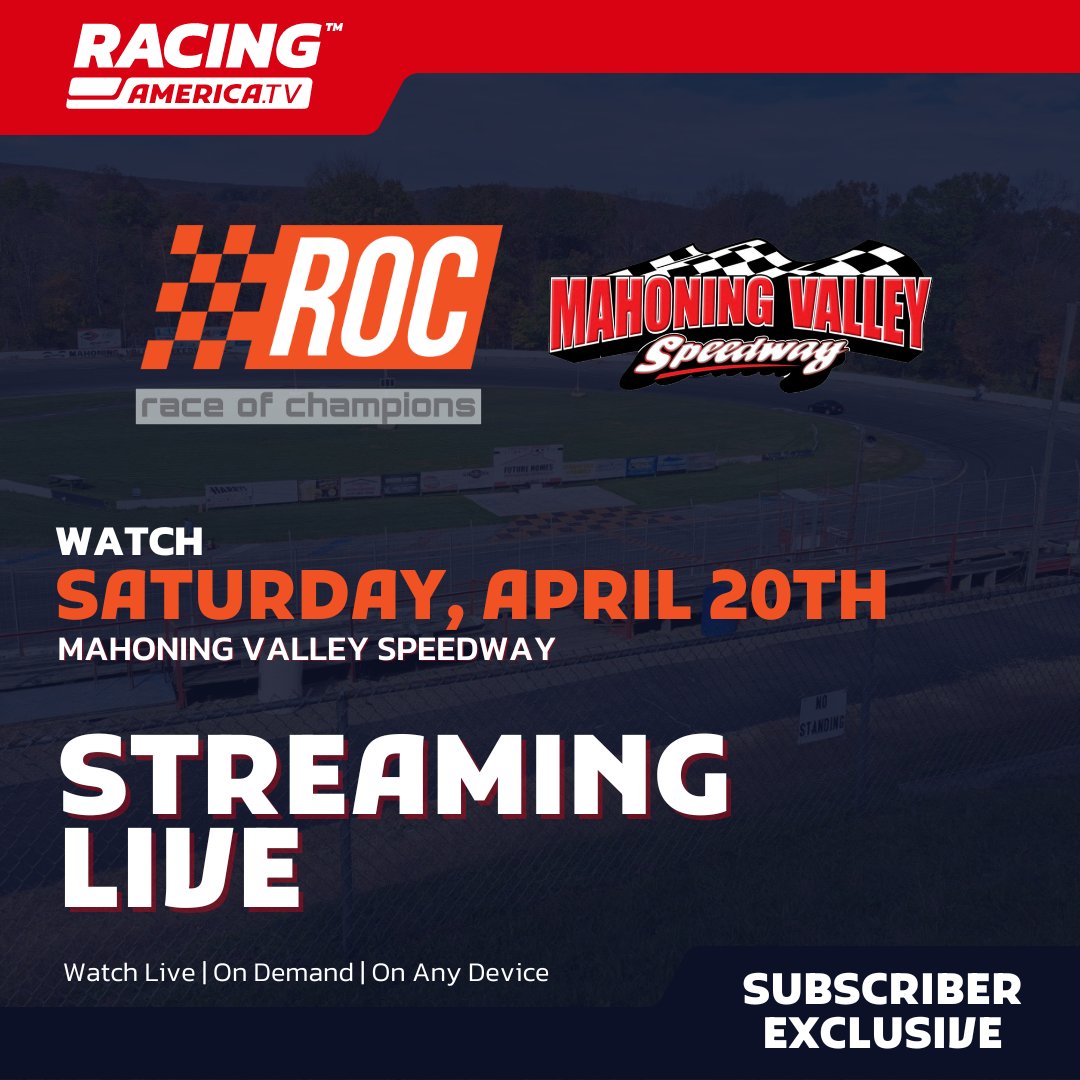 Feature racing is underway! Future Hobby Stocks and Late Models run their features before the 75 lap @RoCModSeries season opener at Mahoning Valley Speedway! Subscribers can watch LIVE right now: racingamerica.tv/live/videos/su…