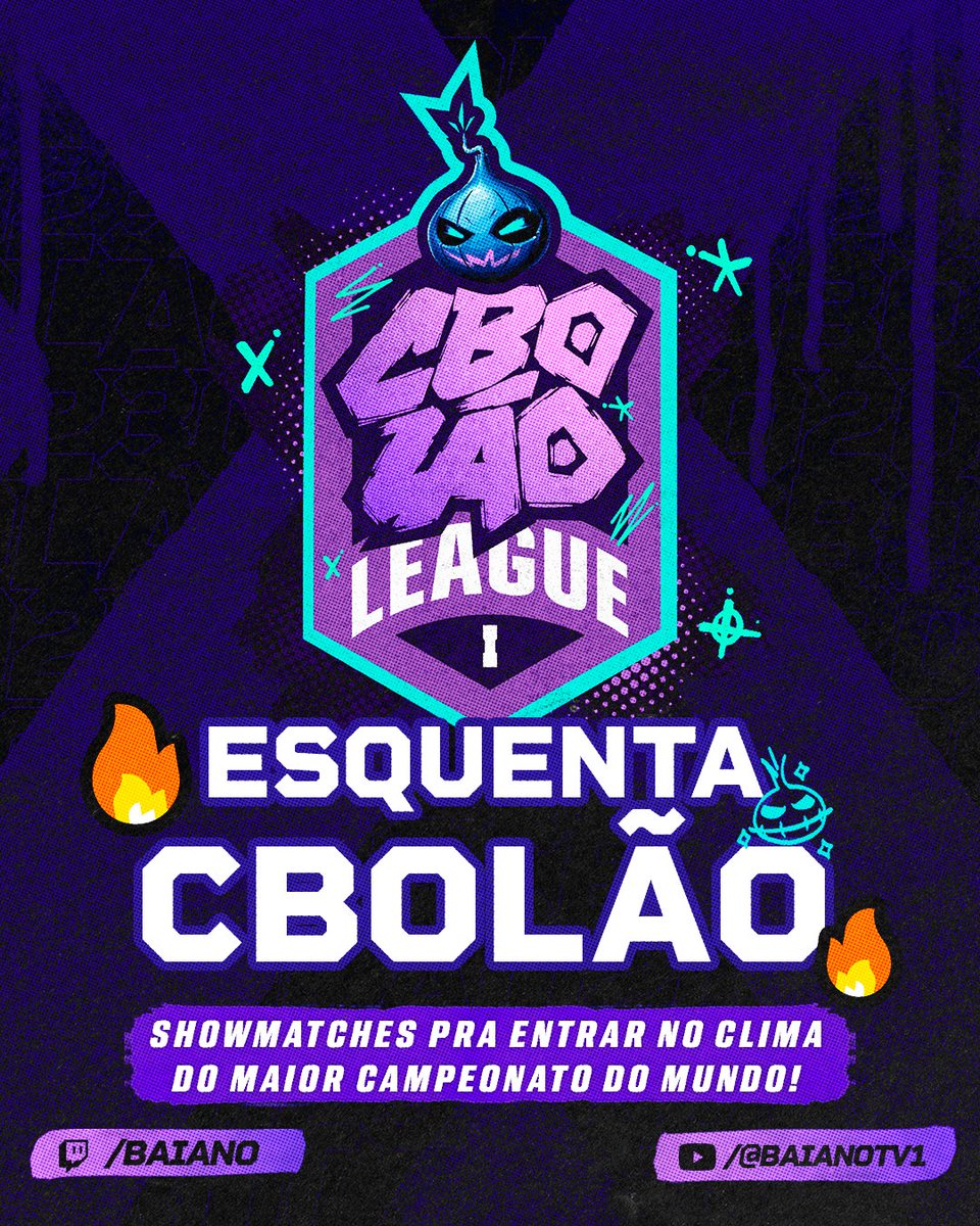 CBOLAOgg's tweet photo. Você acaba de ser INTIMADO pra testemunhar o começo da história do CBOLÃO LEAGUE 🧅

Domingo (21/04) a partir de 13h teremos o ESQUENTA CBOLÃO:

- Showmatches
- Cobertura do qualify
- Explicação do novo formato do CBOLÃO
- Spoiler sobre participantes https://t.co/h9YKJBIKP5