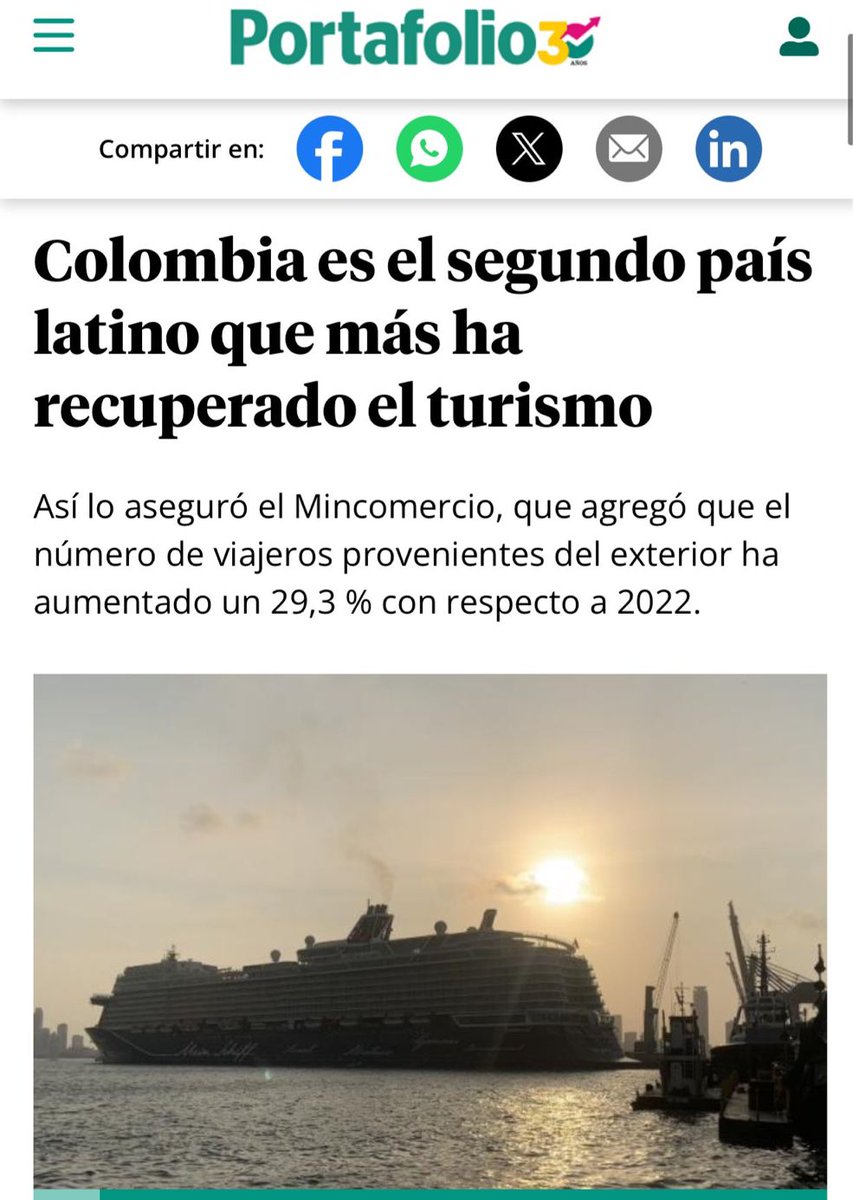 El turismo sigue creciendo en Colombia. #AvanzaElCambio @petrogustavo