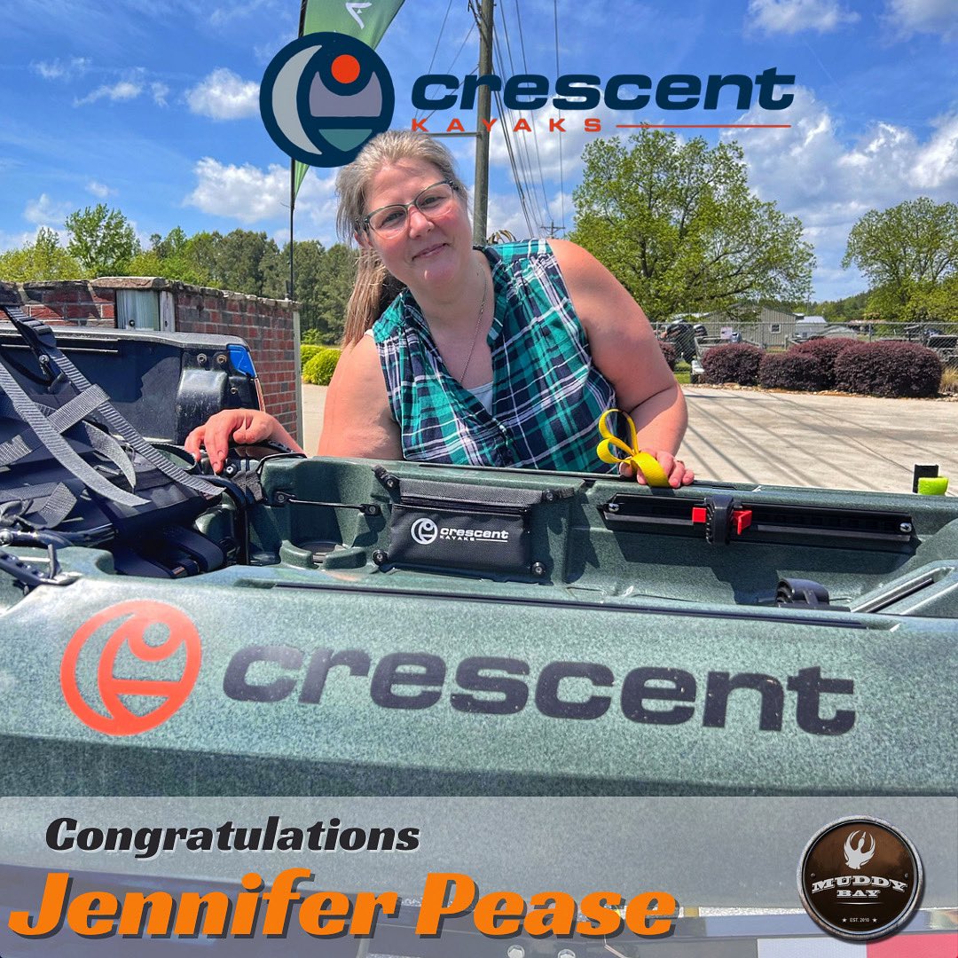Jennifer Pease of Irmo, SC with her new Crescent LiteTackle II Kayak in Moon Rock. An avid kayaker, Jennifer is summertime paddle ready to #LetsTakeItOutside 
.
Your Adventure starts here. 
#Top100BoatDealer
#5StarCertified
#MuddyBayOutfitters
#Duckmark
#MuddyBay 
#MuddyBayMarine