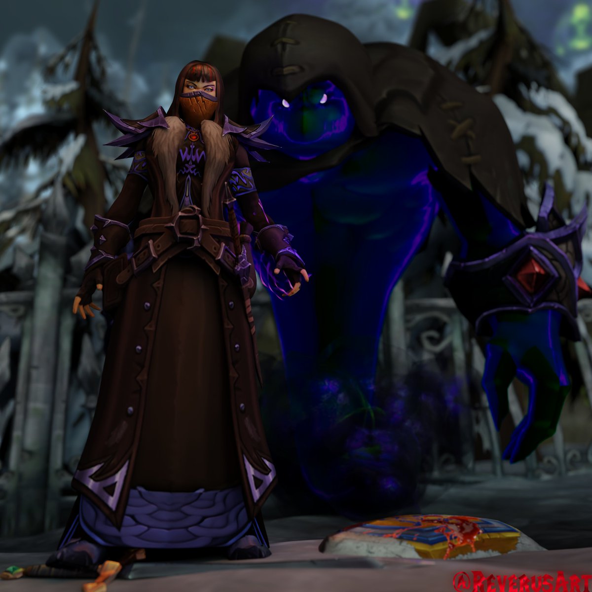 ReverusArt's tweet photo. Agent Faranha, a conjuror of the Syndicate, alongside her bound voidwalker Tangvhug.

#warcraftart #warcraft #alterac https://t.co/ABBcCnuUoF