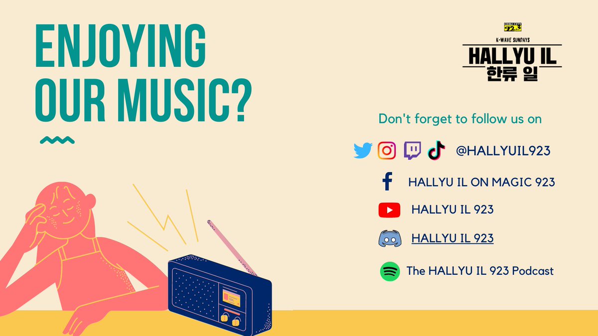 We'd love to hang out with you, mae-il ... Please do give us a follow. We're also on Discord (discord.gg/UbM3J8GGSD) and on Spotify (The HALLYU IL 923 Podcast). See you there 📷