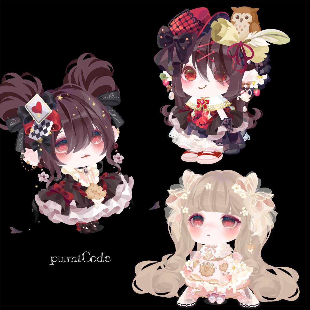 pumi_y's tweet photo. 赤ずきんの空想エクステ❤️𓂃 𓈒
〜3パターン〜
#ポケコロ #ポケコロコーデ
#pumiCode https://t.co/XoZy1jDpsL