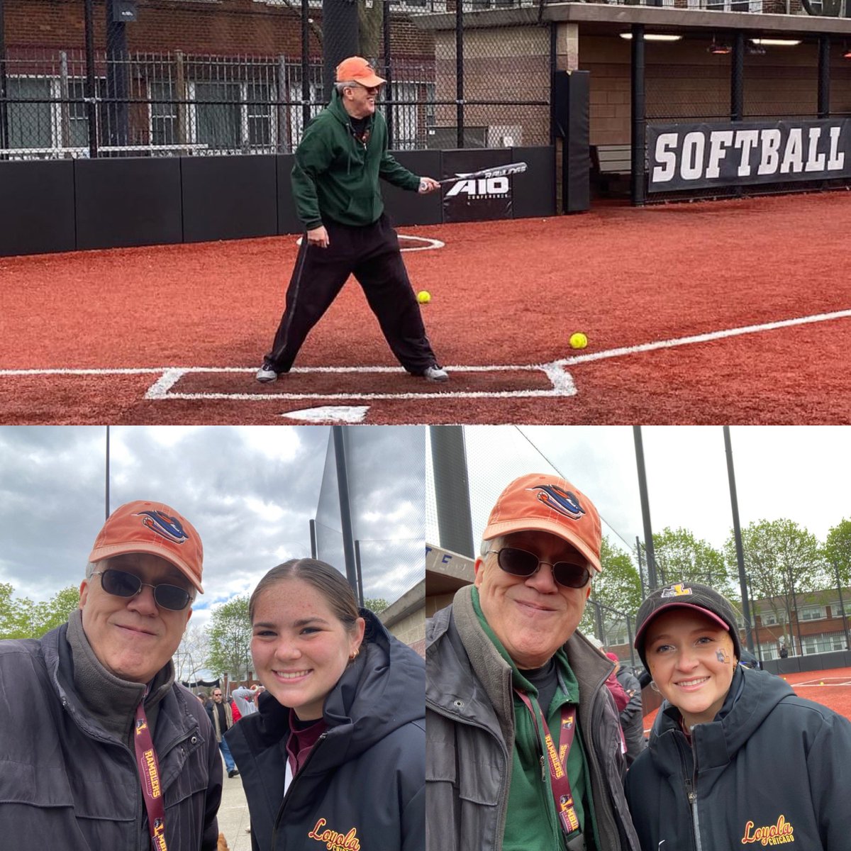 I was “On the Beat” as @RamblersSB took 2 from @UMassSoftball. Post-game, I participated in an HR Derby (thanks to Loyola infielder @jocelyncurrie11 for that pic). Below me are Game 1 winning pitcher @peytonpepk25 and @jocelyncurrie11. Check @JohngysBeat and @GTmag for the recap.