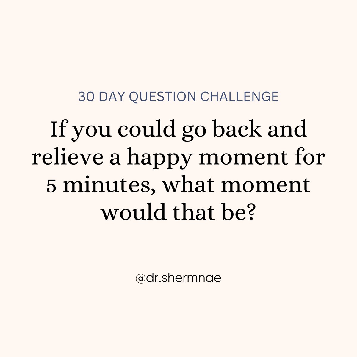 Day 20/30 - Share your answer below👇 👇

#drshermnae #personalcoach #success #business #inspiration #selflove #alignment #transformation #meditation #empaths #selfempowerment #vulnerability #intuition #higherself #intuitive #consciousness #abundance #confidence #motivationmonday