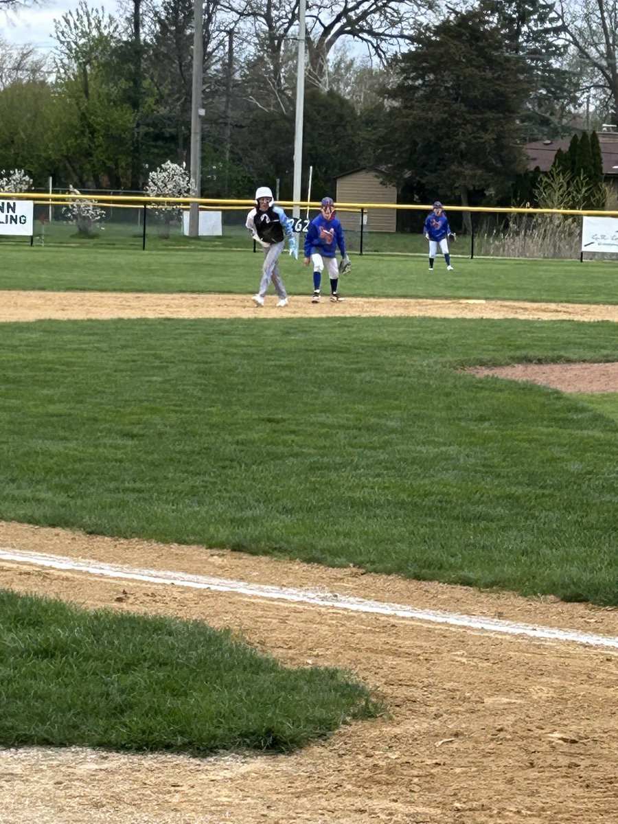 Multiple people wished a good game for my grandson. THANK YOU! This is him on 2nd. They won by slaughter rule 12-2. Grandson went 2-2. Double & a single. Undefeated in the tournament. Potential for 2 games tomorrow. What stinks is 1st game is at 5:10 which will make a long day.