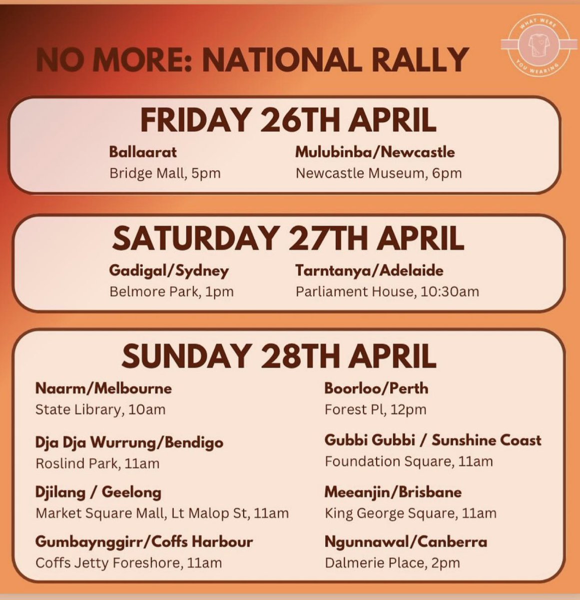 Rallies calling for an end to male violence against women are happening nationally in Australia 👇🏼