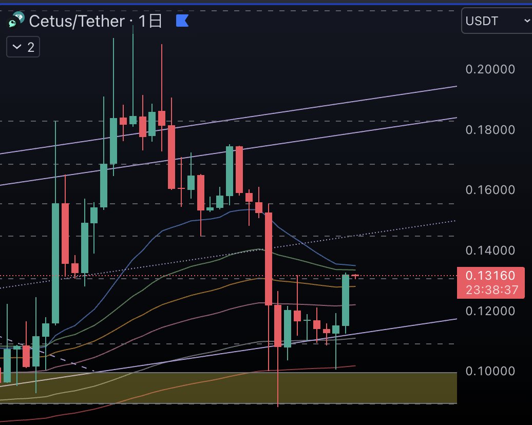 $CETUS 日足チャート
久々に強い上昇になりました！ しっかり底固めしてきているので、このまま上目線です。

#SUI #BTC #仮想通貨 #チャート分析 #アルトコイン  #暗号資産