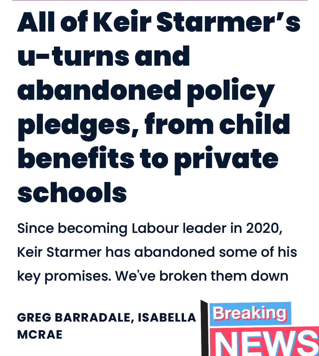 @UKLabour  leader @Keir_Starmer, branded slippery untrustworthy and a notorious breaker of promises.
here’s a reminder of some of his abandoned pledges, from tuition fees to green investment.
#LabourFriendsOfGenocide
#UnseatKeirStarmer #GetStarmerOUT 

bigissue.com/news/politics/… 👇