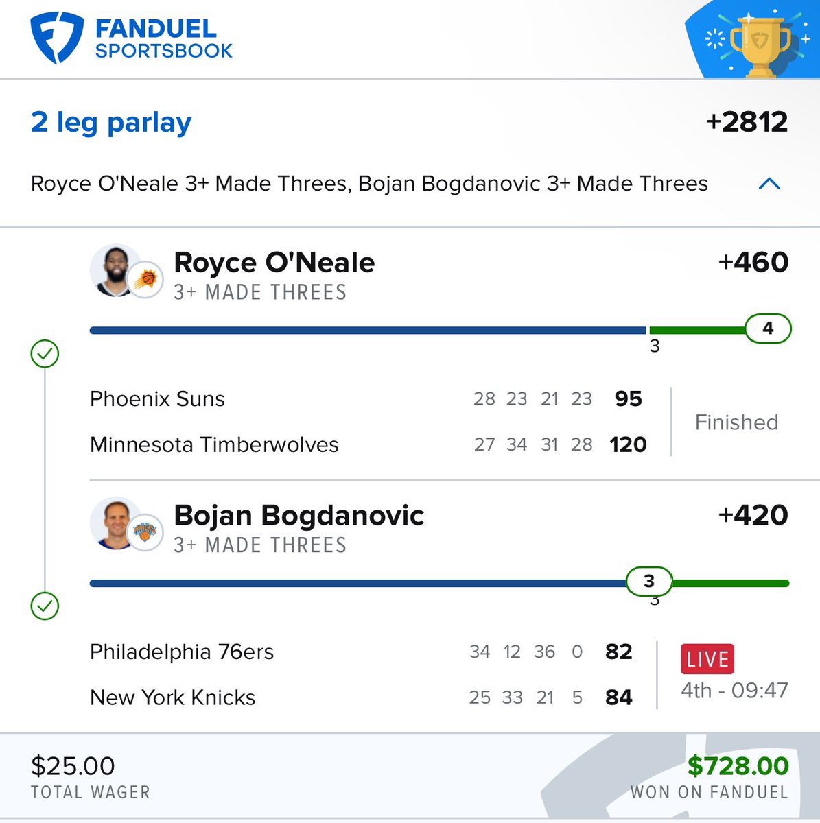 CASH IT! I LOVE YOU SO MUCH BOJAN! 

Bojan 3 3s x Royce 3 3s parlay BANGER!
+2812 ✅✅

parlaybanditz.com