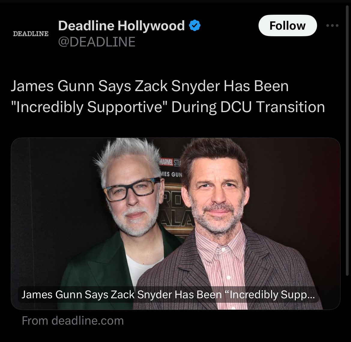 Conveniently timed PR. Why not be a good supportive filmmaker and fund his Justice League sequels as elseworlds. He’s literally a money magnet. Put the ego aside Jim. #RestoreTheSnyderVerse & #ReleaseTheAyerCut too, it’s just good business.