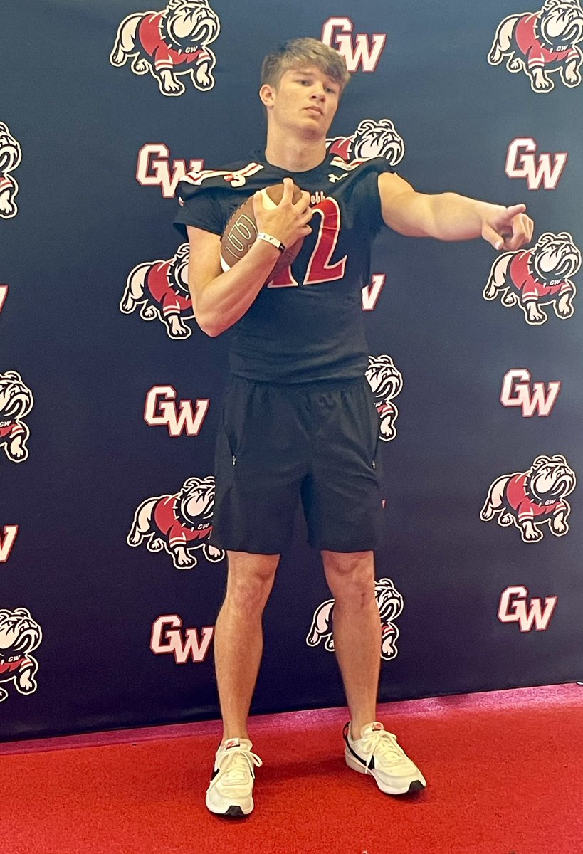 Had a great time today with @GWUFootball for their junior day. Thanks you @CoachVeraldi for the invite and hospitality. #skodawgs @NLHSFOOTBALL18