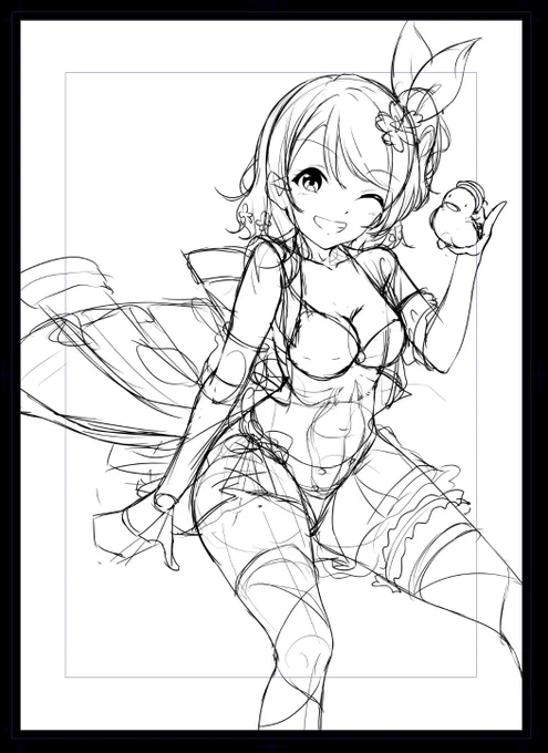 これは昨日ラフってた曜ちゃん。そのうち 