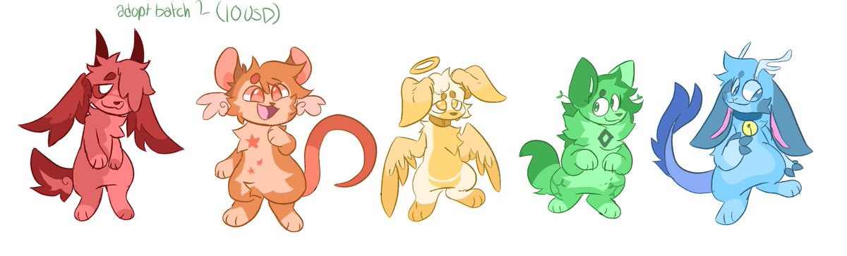 rainbow ordered adopt batch !!! 10 usd each!! same things apply as the last!! <3 dm or comment if interested!!